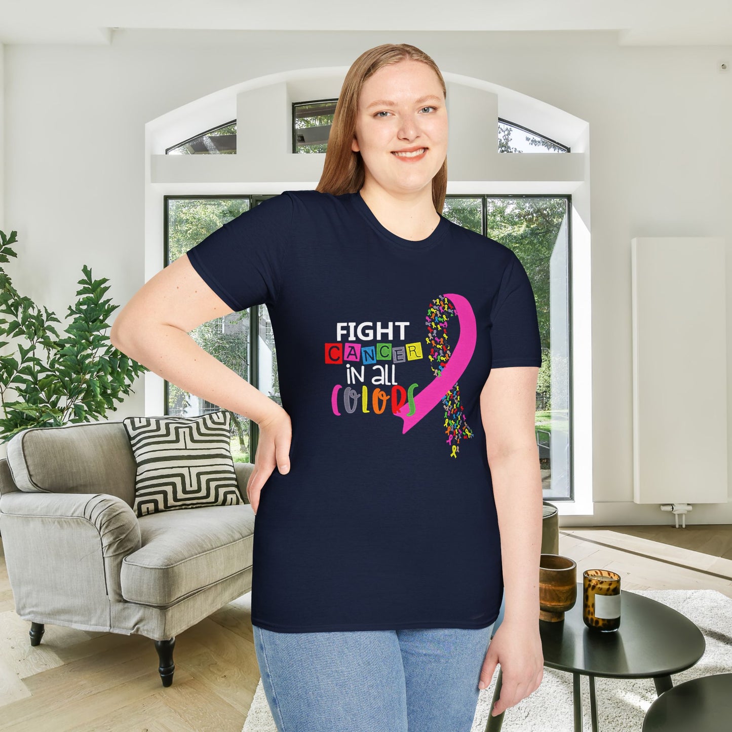 Fight Cancer All Colors 2 Adult T-shirt