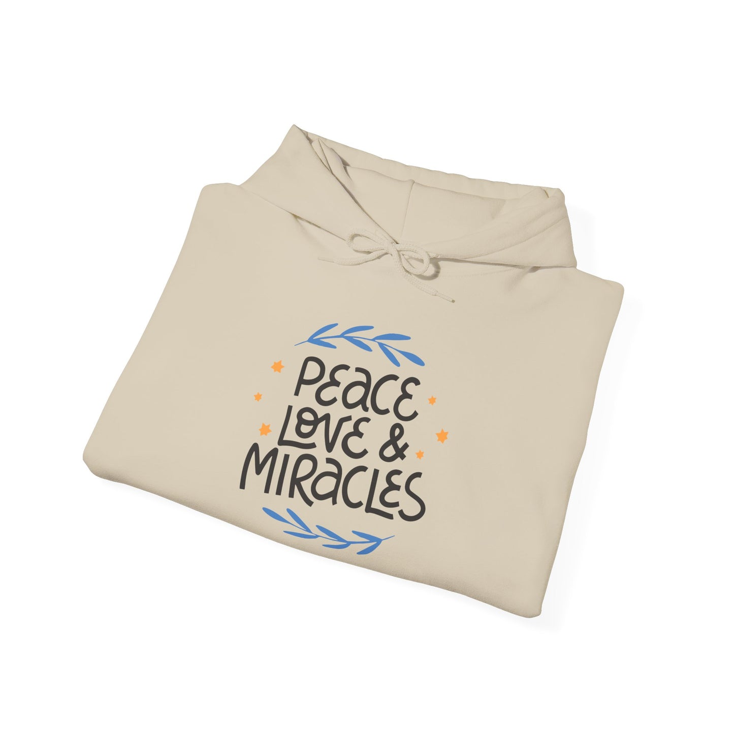 Hanukkah Peace Love & Miracles 2 Heavy Blend™ Hooded Sweatshirt