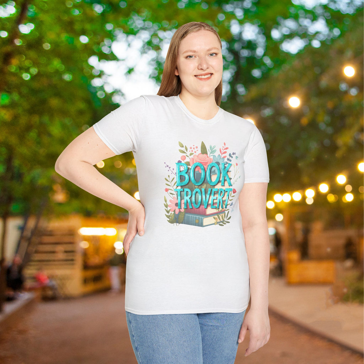 Booktrovert (Floral) Adult T-shirt