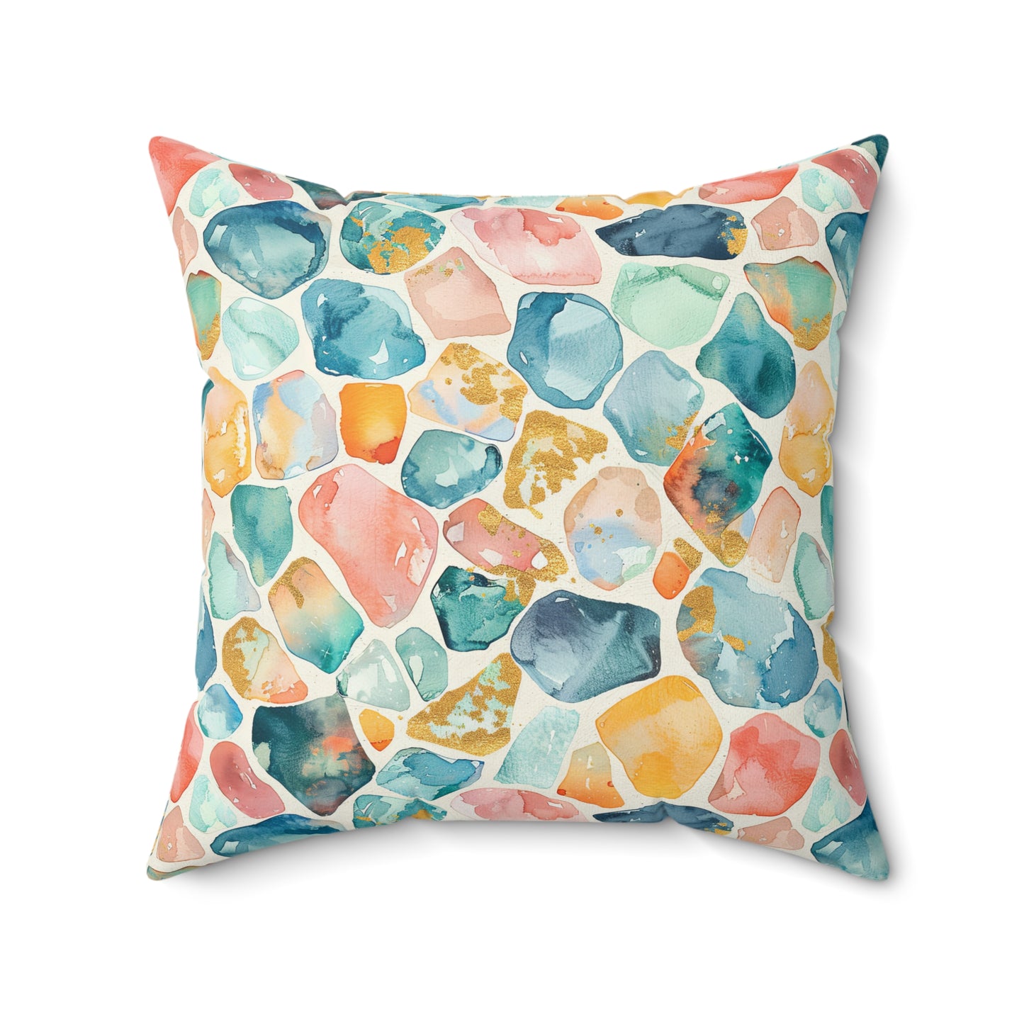 Ocean Pebble Drift Throw Pillow