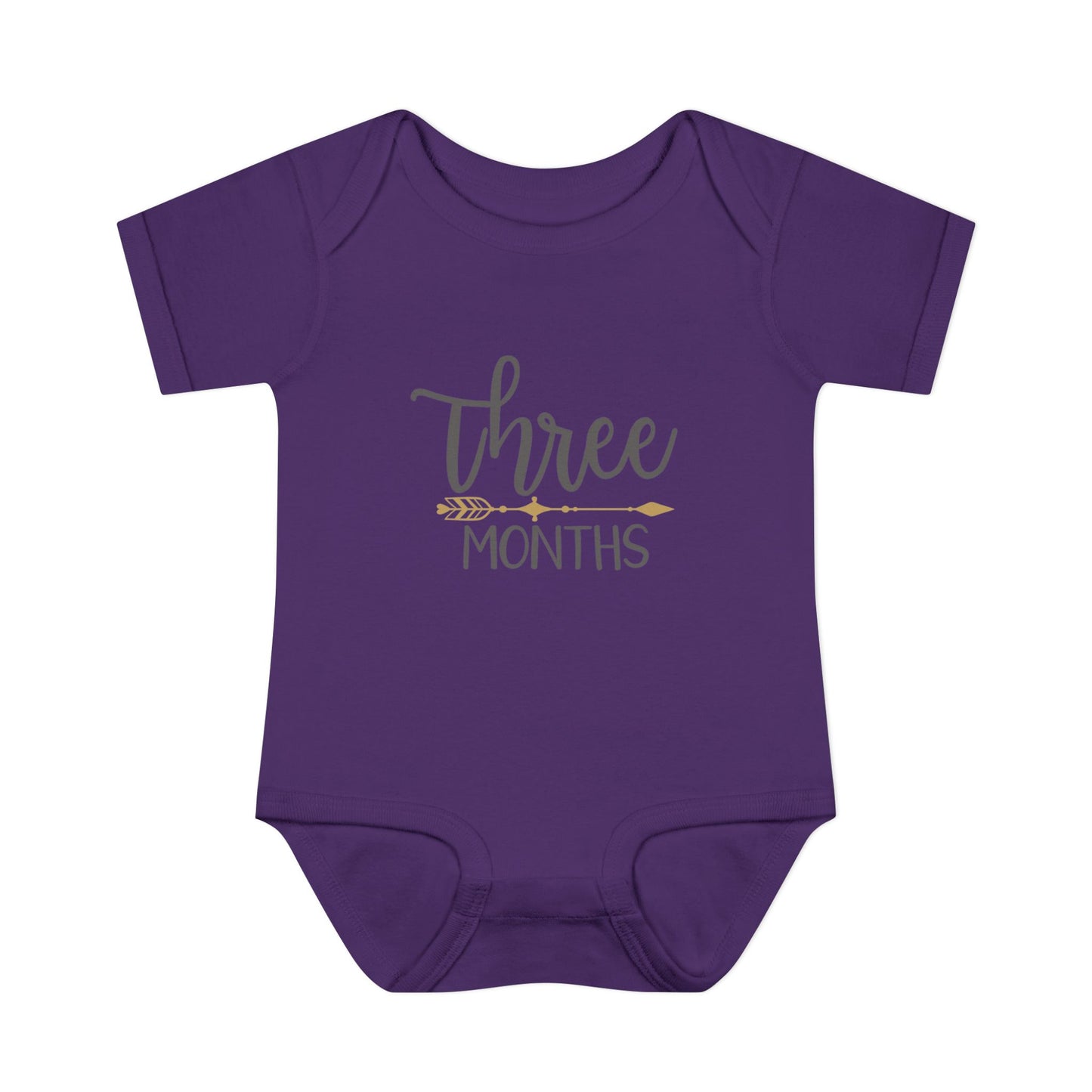 Golden Arrow Milestone Baby Bodysuit-Three Months
