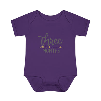 Golden Arrow Milestone Baby Bodysuit-Three Months
