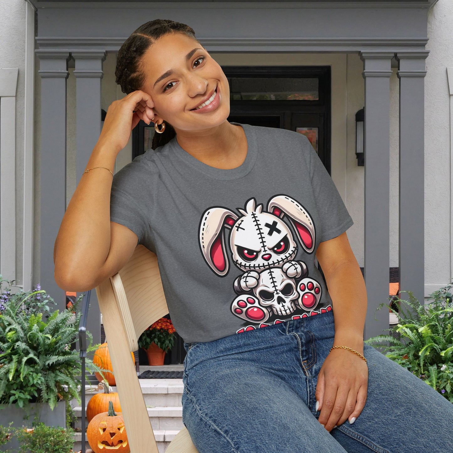 Boo You (Voodoo Bunny/Skull) Adult T-shirt