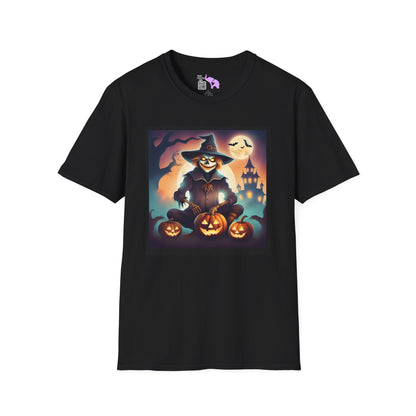Halloween Scarecrow w/Pumpkins Adult T-shirt