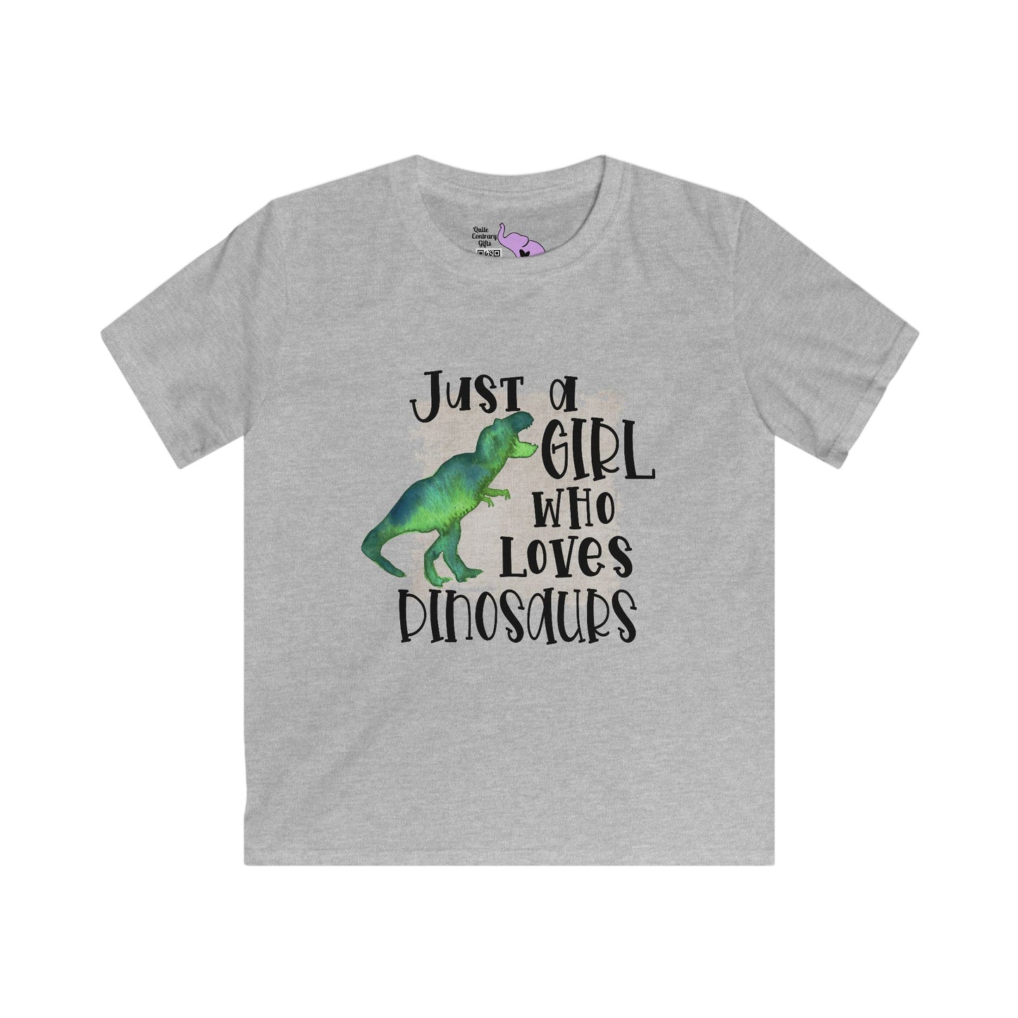 Just A Girl Who Loves Dinosaurs Kids Softstyle Tee