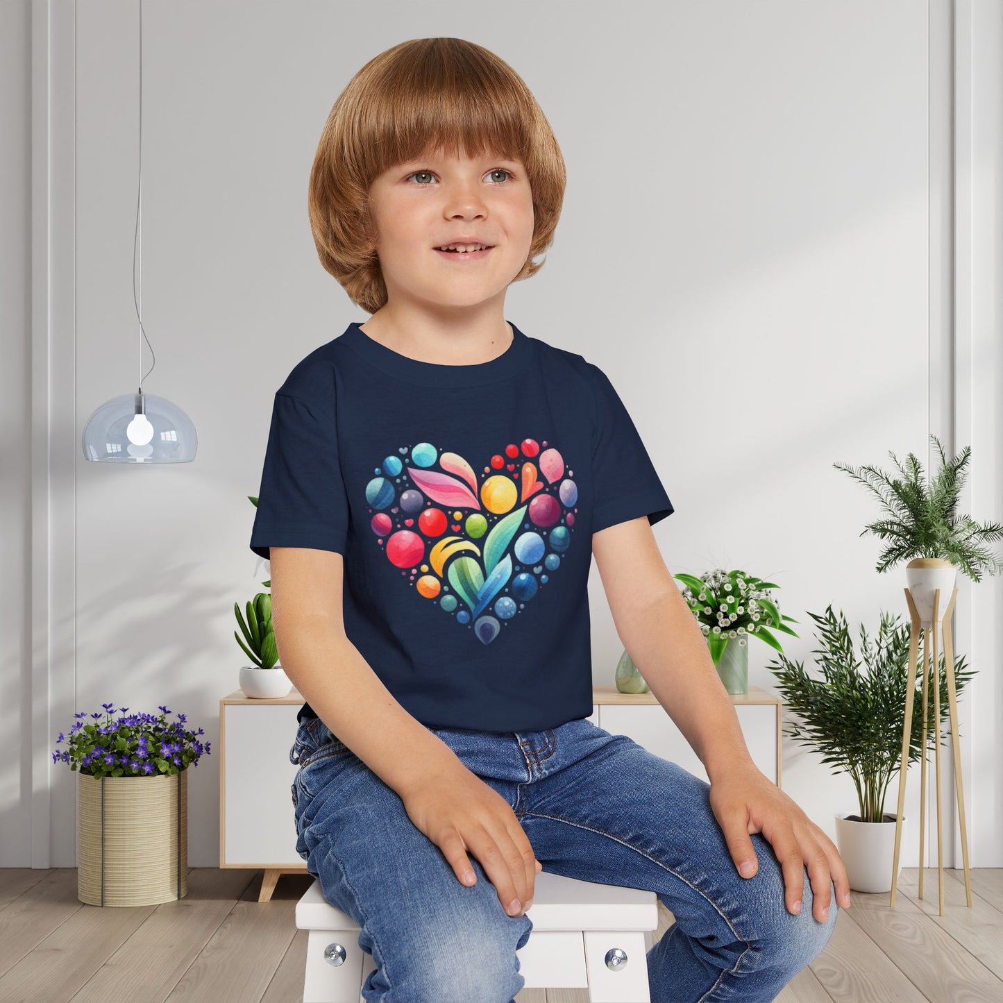 Color Pop Heart Heavy Cotton™ Toddler T-shirt