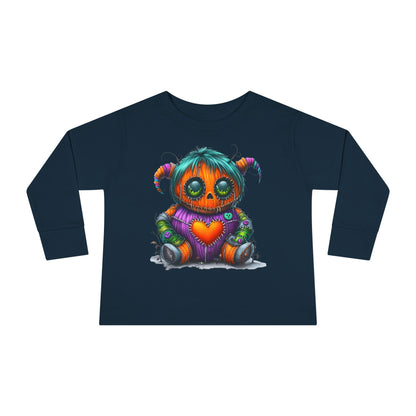 Patchwork Pumpkin Heart Toddler Long Sleeve Tee