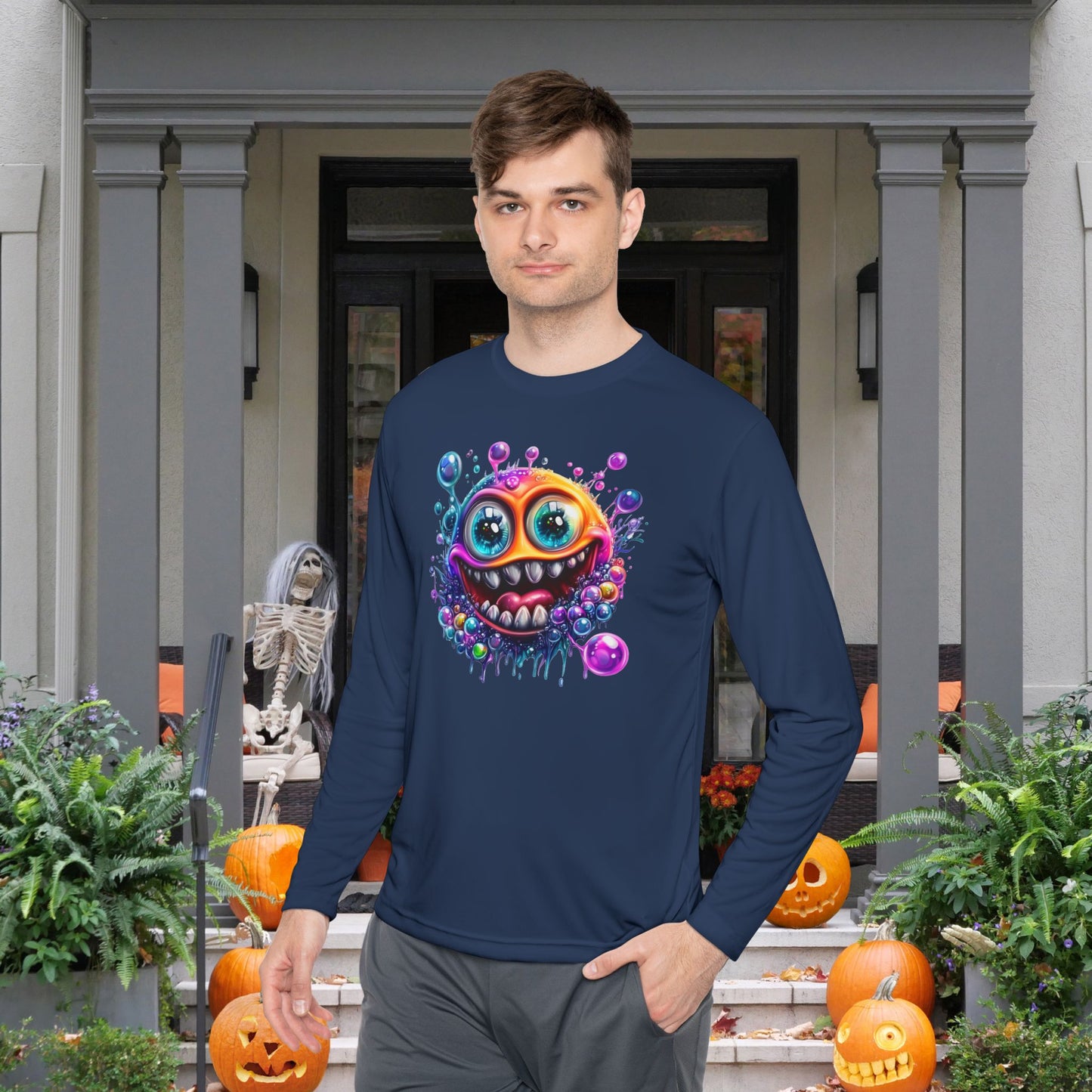 Bubbly Monster Adult Long Sleeve Tee