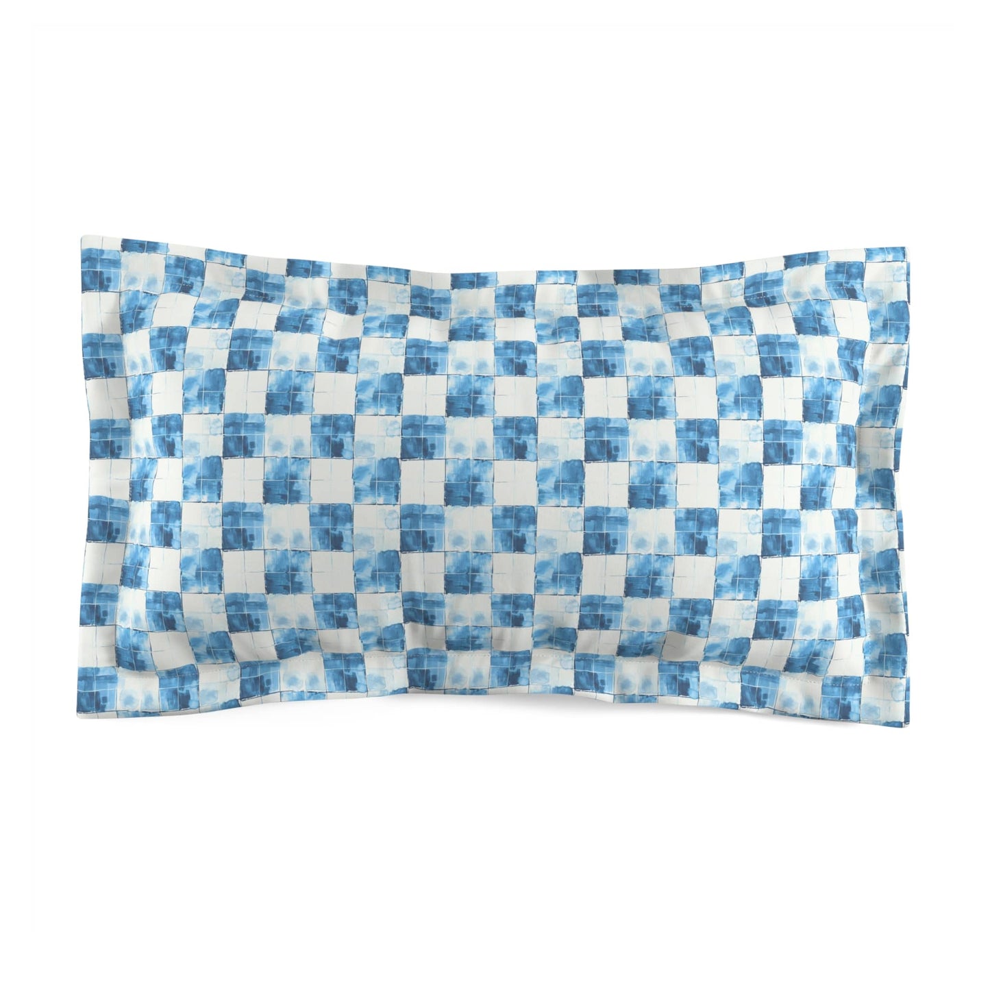 Cozy Blue Checkered Pillow Sham