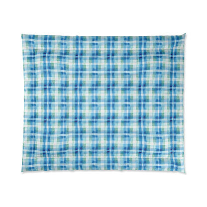 Ocean Sunset Plaid Comforter