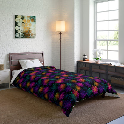 Neon Lotus Blooms Comforter
