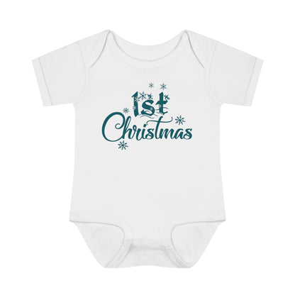 1st Christmas Infant Baby Rib Bodysuit