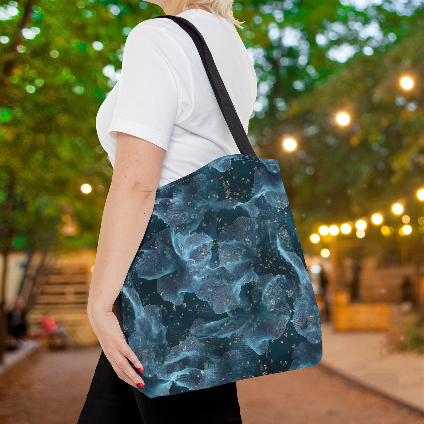 Midnight Sheer & Lace Canvas Tote Bag