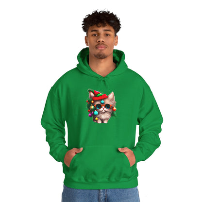 Christmas Tree Kitten Heavy Blend™ Hooded Sweatshirt