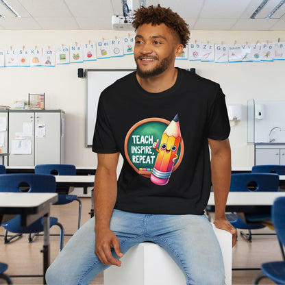 Teach Inspire Repeat Adult T-shirt