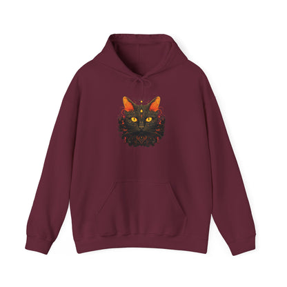 Creepy Black Cat 2 Heavy Blend™ Hooded Sweatshirt