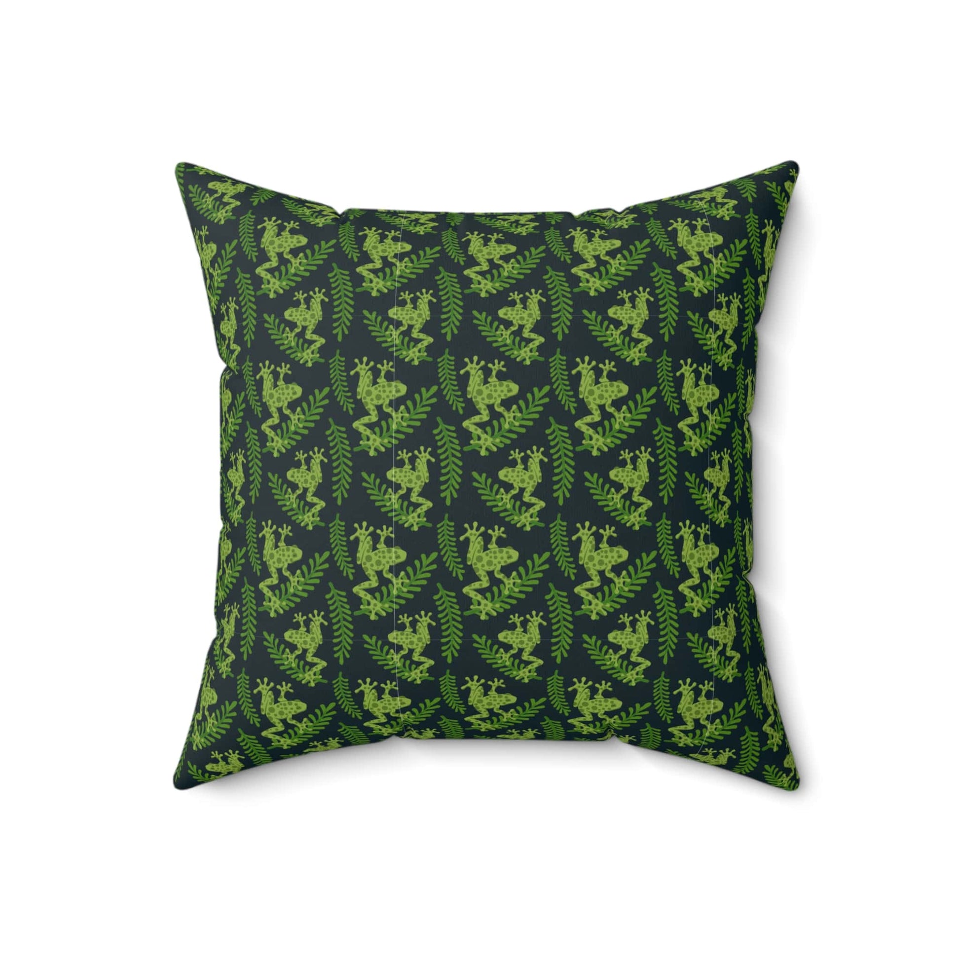 Emerald Canopy Frogs Throw Pillow