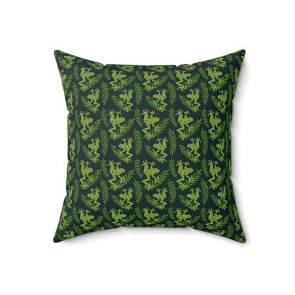 Emerald Canopy Frogs Throw Pillow