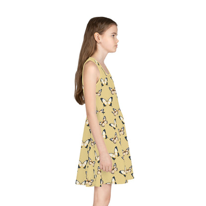 Golden Flutter Girls' Sleeveless Sundress