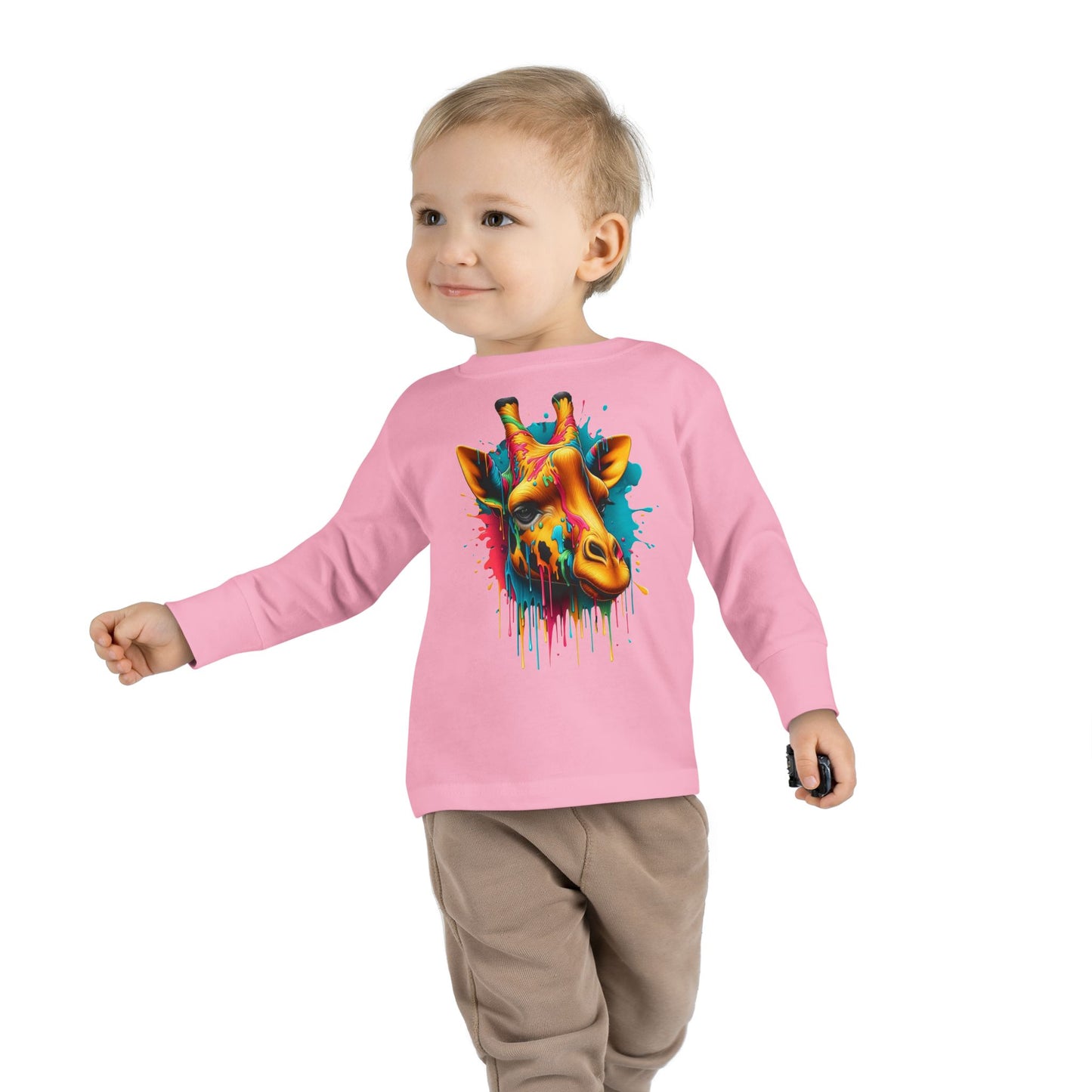 Colorful Giraffe Toddler Long Sleeve Tee