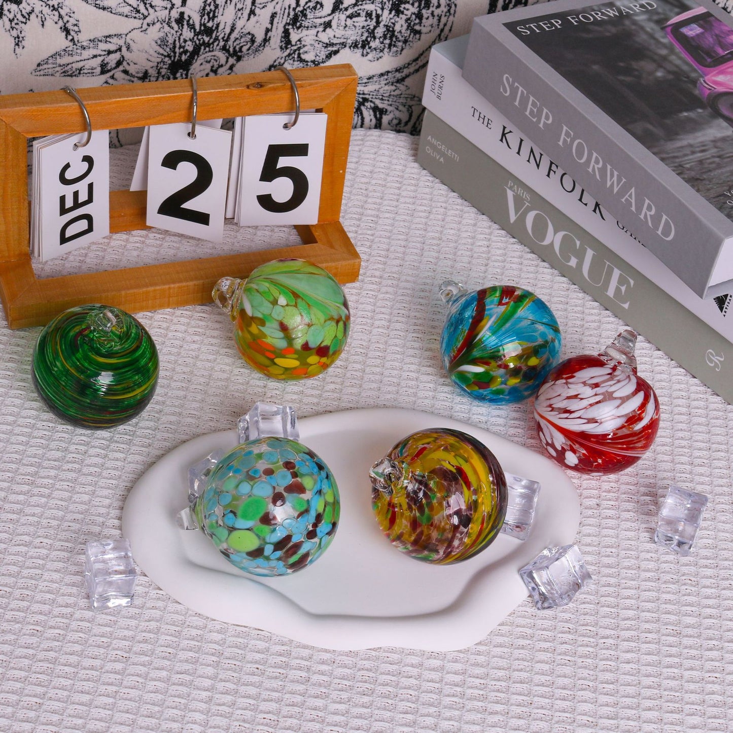 Hand-blown Colorful Transparent Glass Christmas Ornaments