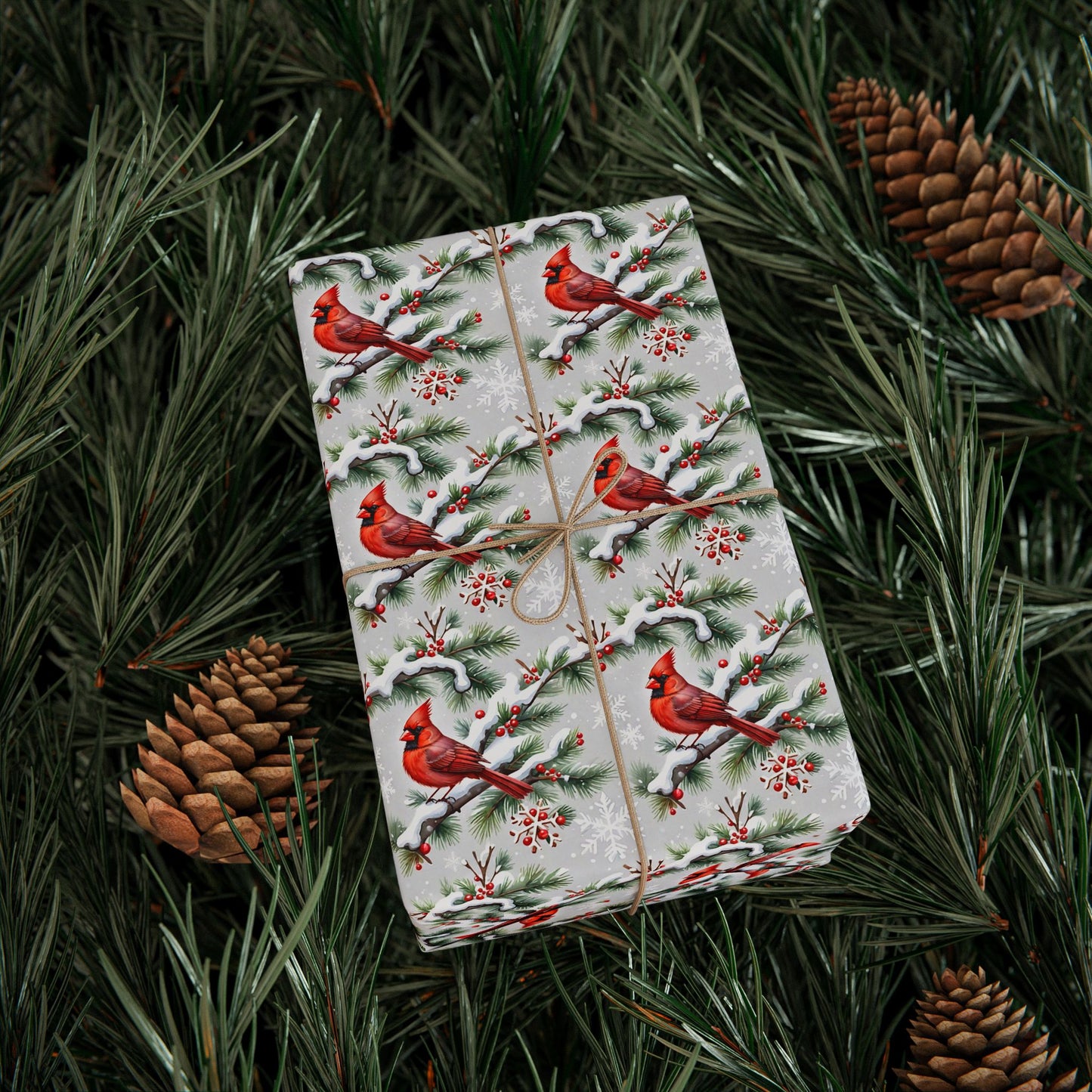 Cardinals of Christmas Morning Wrapping Paper