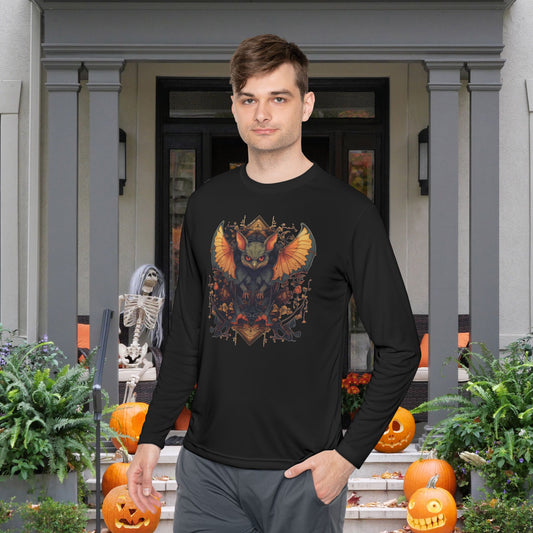 Creepy Bats Over Moon 11 Adult Long Sleeve Tee