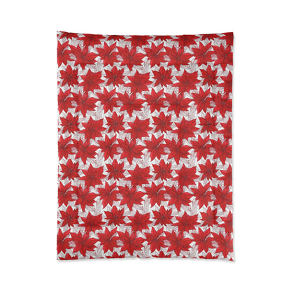 Crimson Poinsettia Sketch Basic Bedding Set