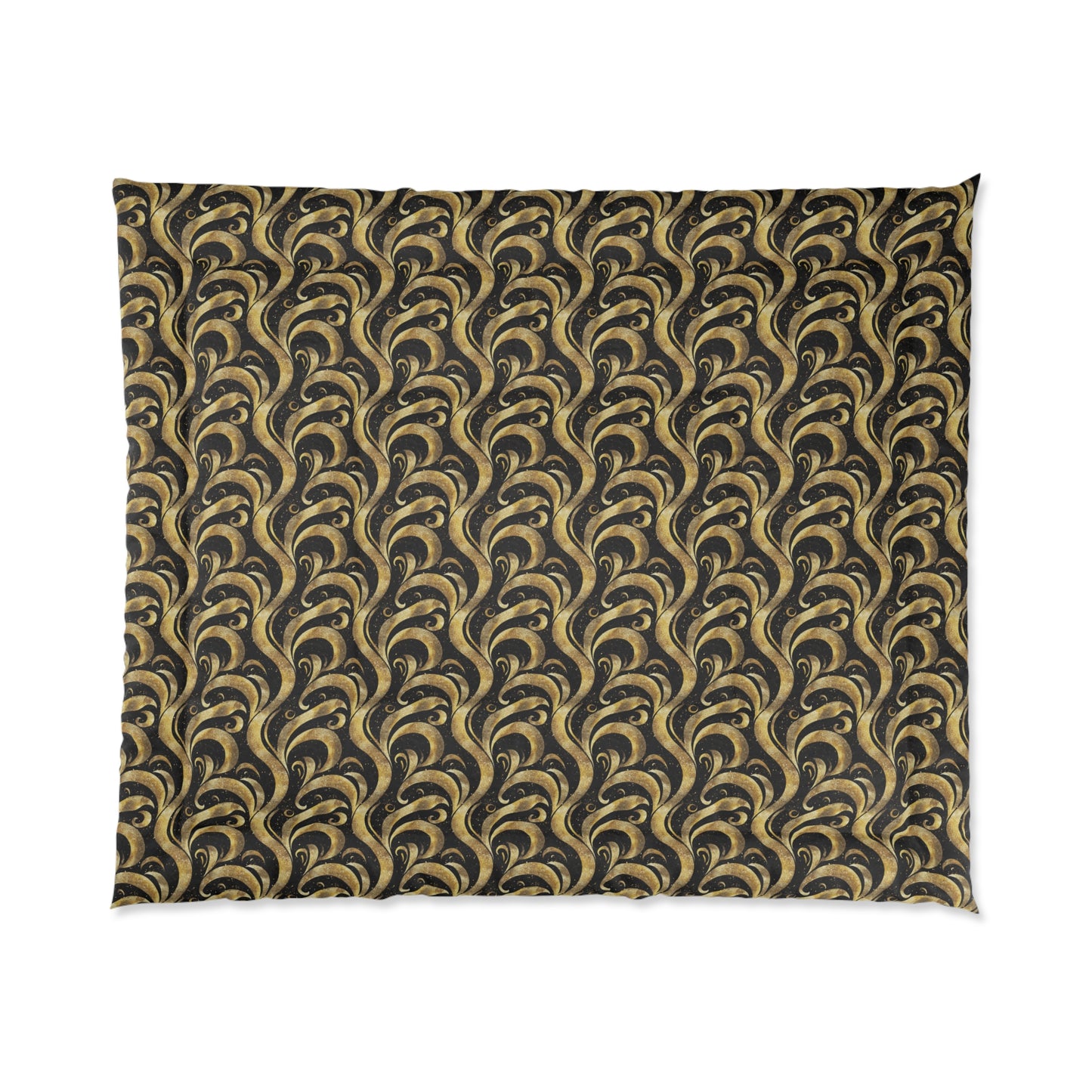 Black & Gold Luxe Swirl Basic Bedding Set