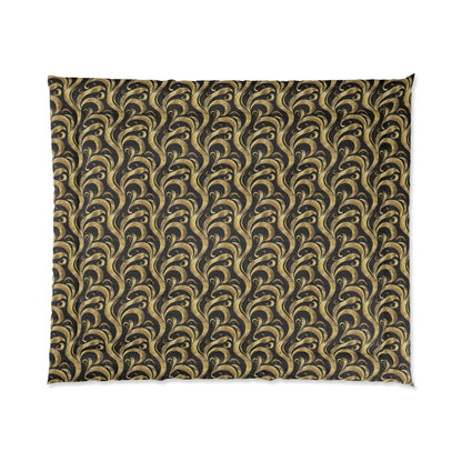 Black & Gold Luxe Swirl Basic Bedding Set