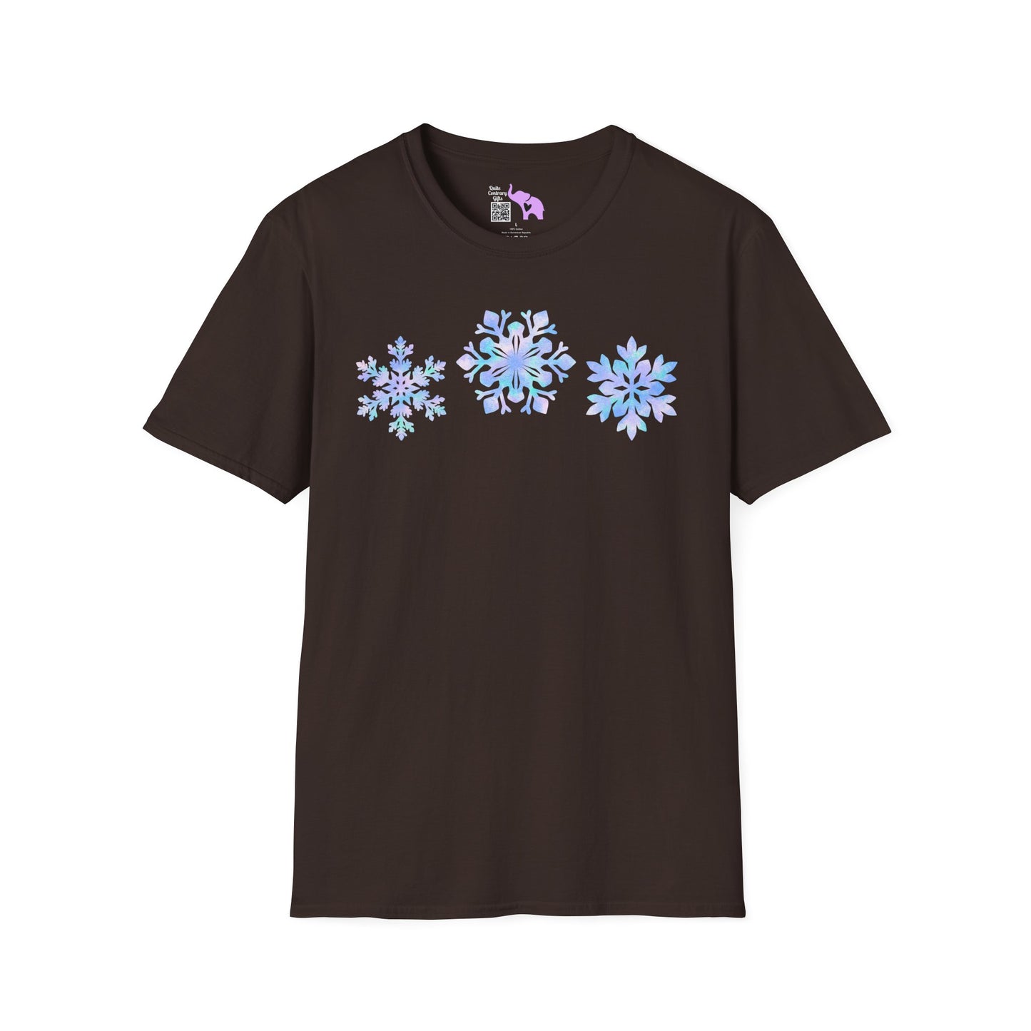 Bluish Snowflakes Adult T-shirt