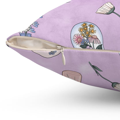 Lilac Meadow Keepsakes Throw Pillow