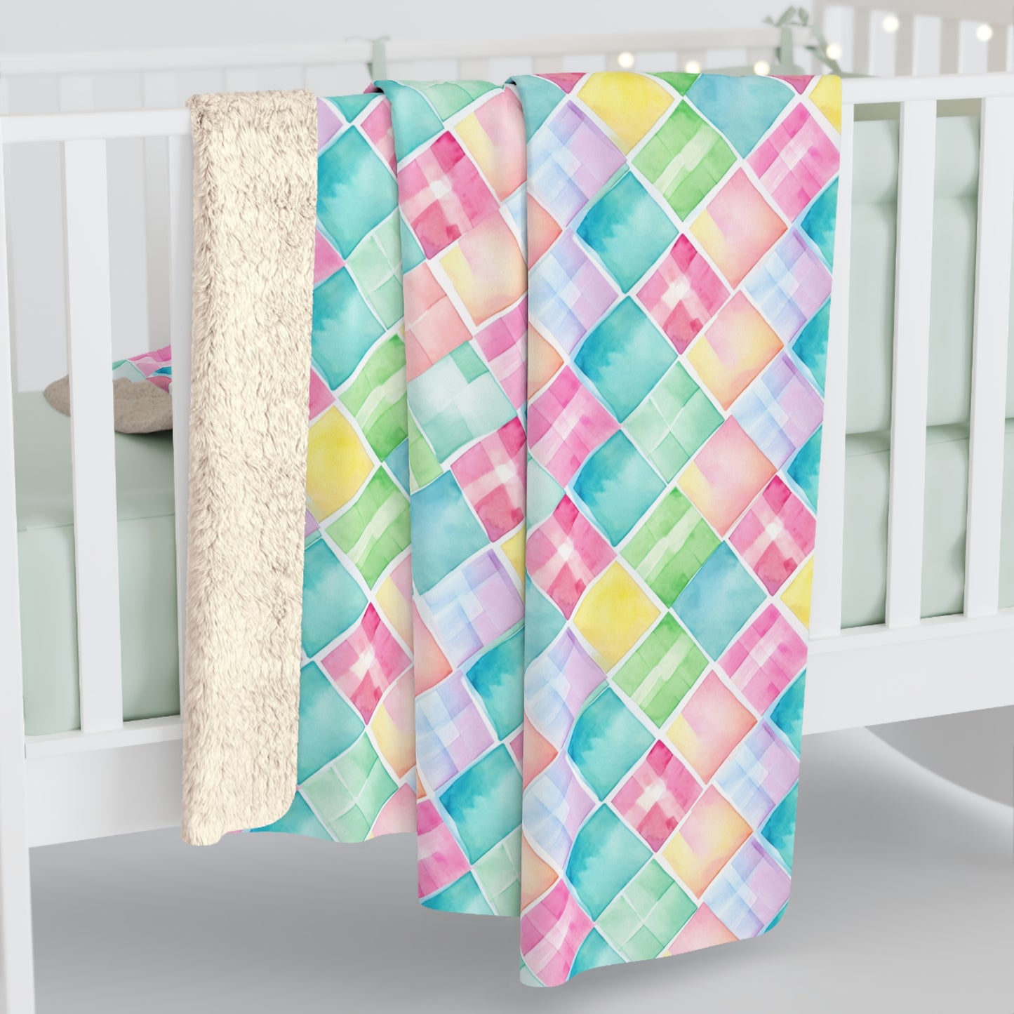 Watercolor Weave Sherpa Fleece Blanket