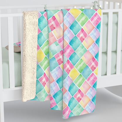 Watercolor Weave Sherpa Fleece Blanket