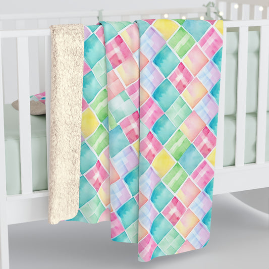 Watercolor Weave Sherpa Fleece Blanket