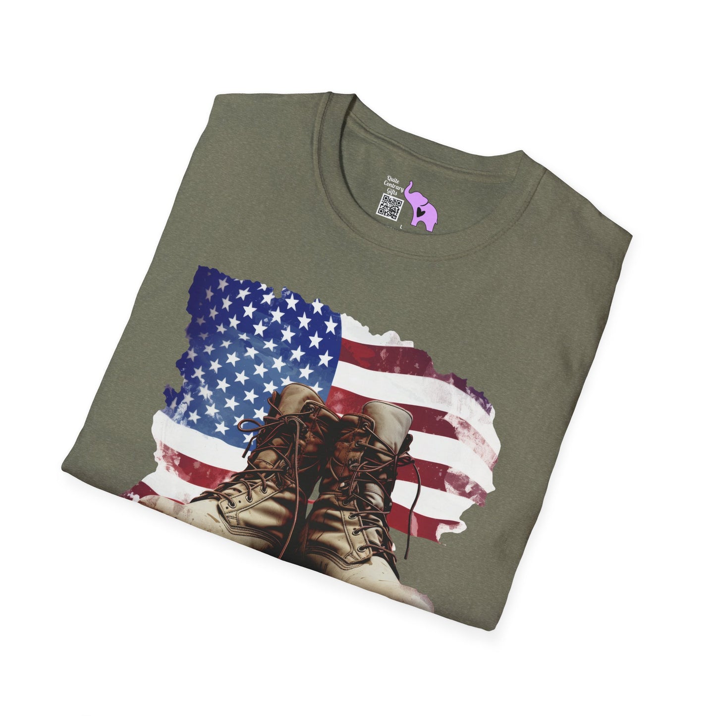 American Flag & Boots Adult T-shirt