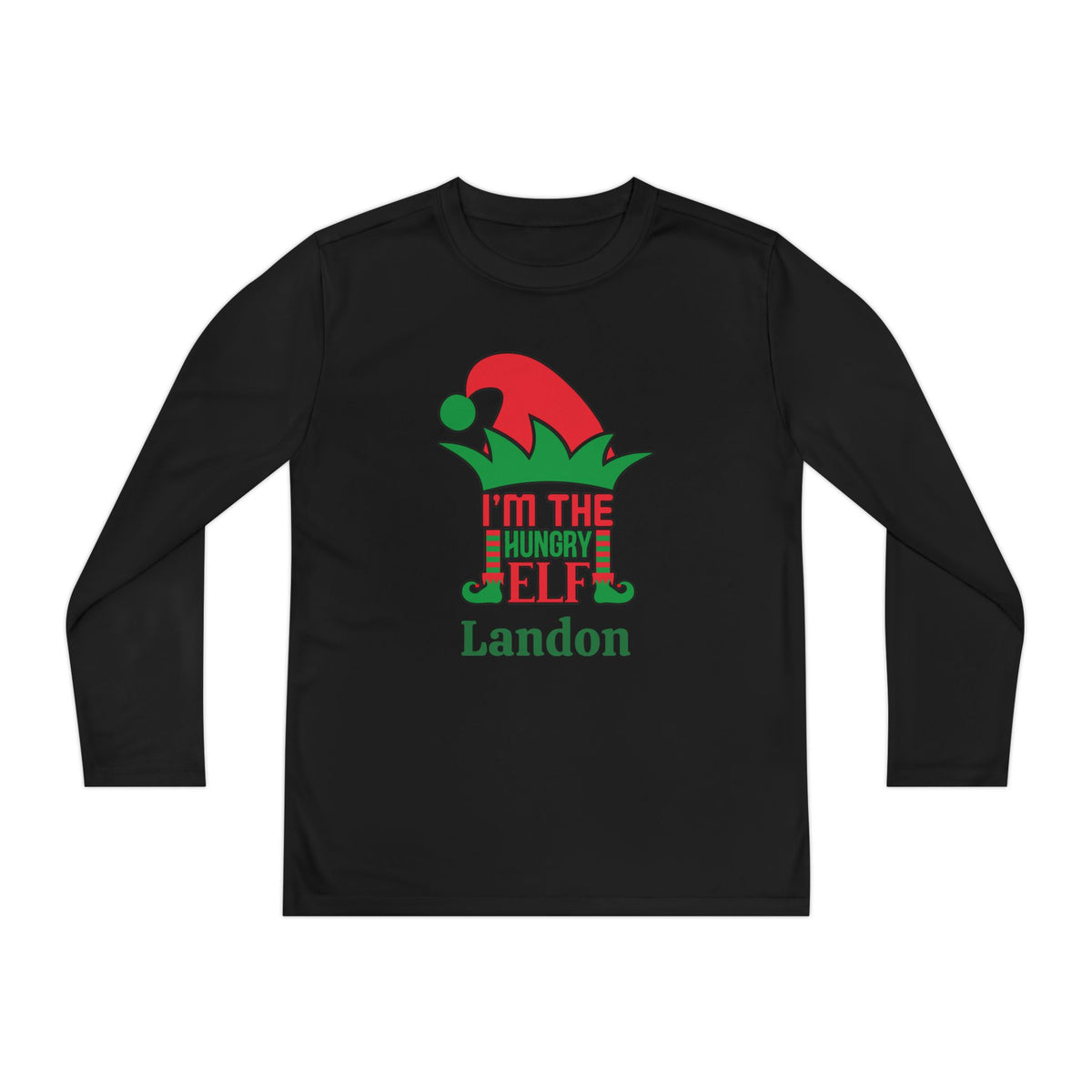 I'm The Hungry Elf Personalized Youth Long Sleeve Tee