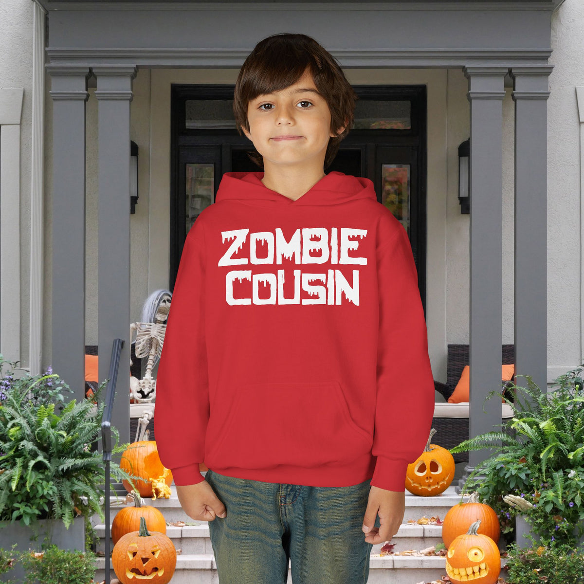 ""Zombie Cousin Youth Heavy Blend Hoodie