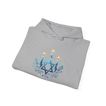 Star & Flame Hanukkah Adult Heavy Blend™ Hooded Sweatshirt