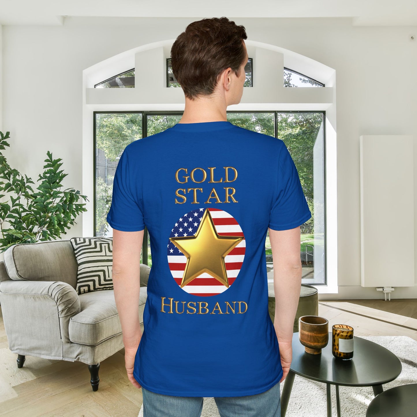 Gold Star Husband Forever Proud Adult T-shirt