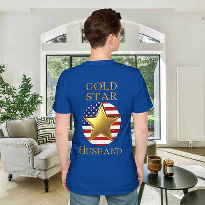 Gold Star Husband Forever Proud Adult T-shirt
