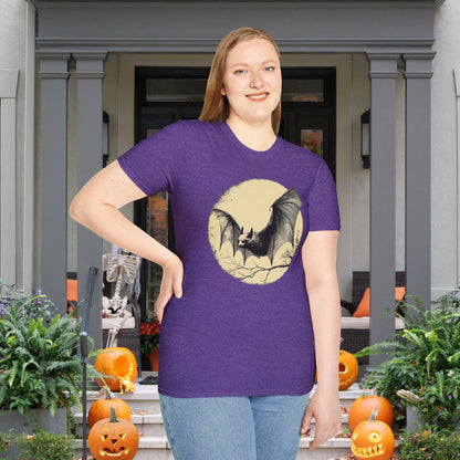 Bat Over Moon 2 Adult T-shirt