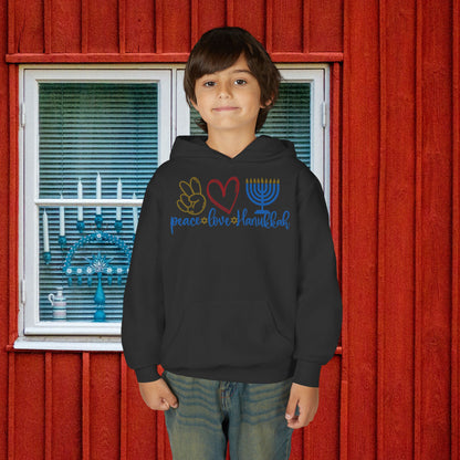 Peace Love Hanukkah Youth Heavy Blend Hoodie