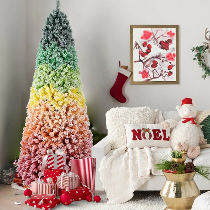 Colorful Frosted Pastel Rainbow Christmas Tree 6FT/7.5FT