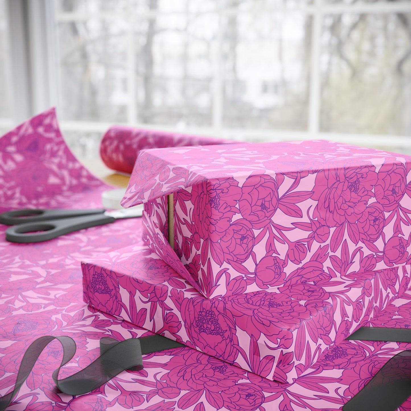 Blush Peony Garden Wrapping Paper