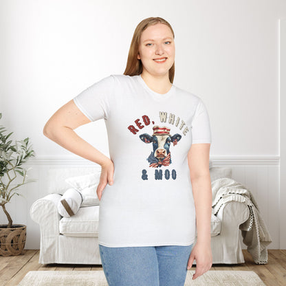 Red, White, & Moo Adult T-shirt
