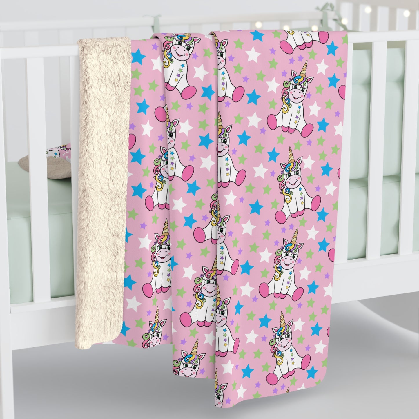Twinkle Toes Unicorns Sherpa Fleece Blanket