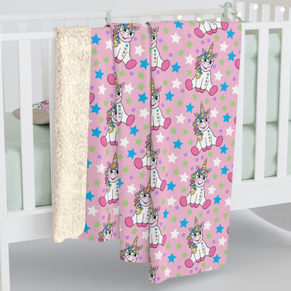 Twinkle Toes Unicorns Sherpa Fleece Blanket