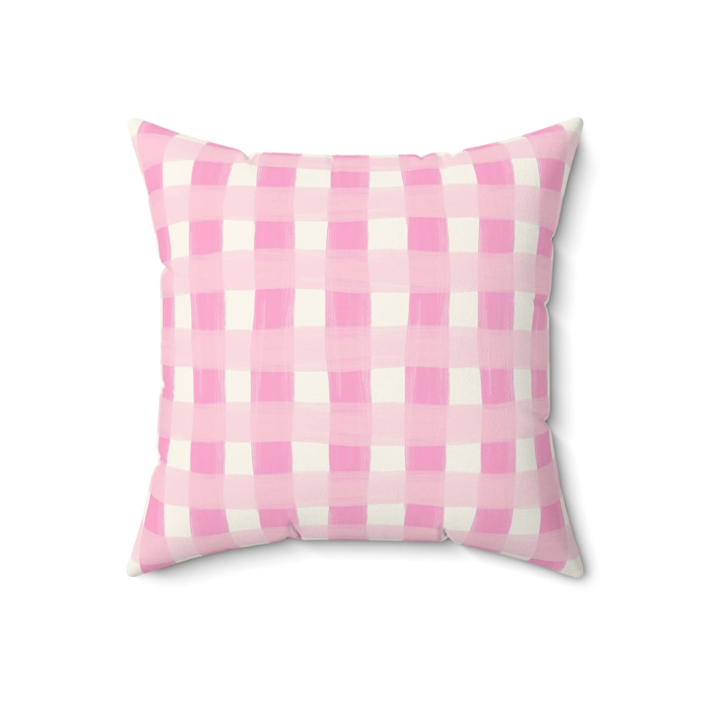 Dreamy Rose Gingham Throw Pillow