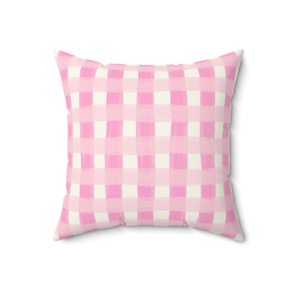 Dreamy Rose Gingham Throw Pillow